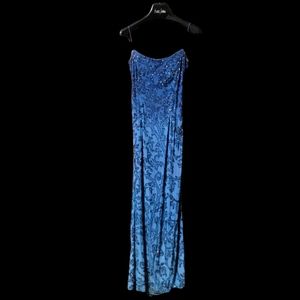 Blue  with black beads Spaghetti strap dress size medium